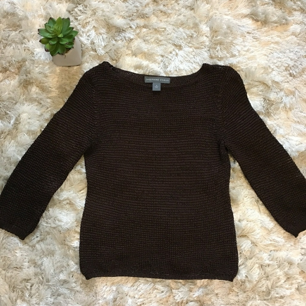 {Josephine Chaus} Slinky Open Weave Blouse